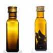 Oliwkowa butelka Marasca 100 ml · fi 31,5 mm · złota zakrętka · Zestaw 6 sztuk