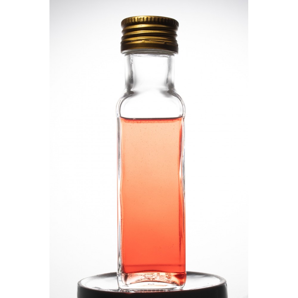Przezroczysta butelka kwadratowa 100 ml · fi 31,5 mm · Zestaw 6 sztuk