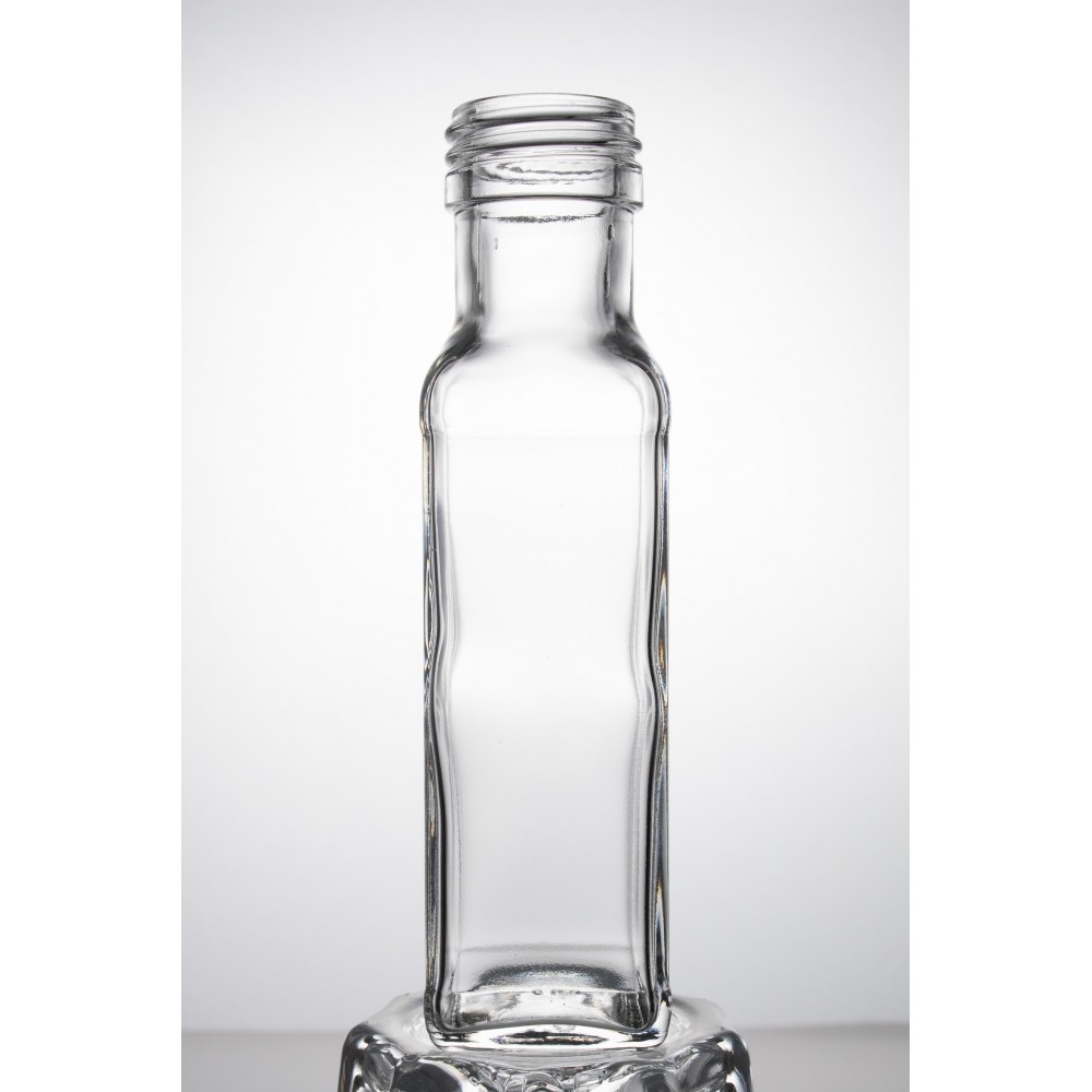 Przezroczysta butelka kwadratowa 100 ml · fi 31,5 mm · Zestaw 6 sztuk
