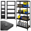 Regał cały metalowy 180x80x40 stojak warsztatowy 130kg/p magazynowy czarny