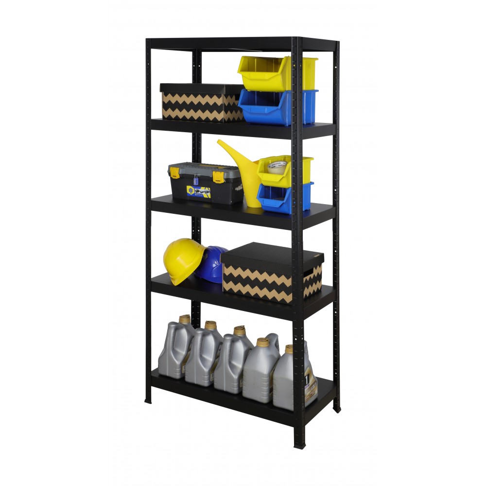 Regał cały metalowy 180x80x40 stojak warsztatowy 130kg/p magazynowy czarny