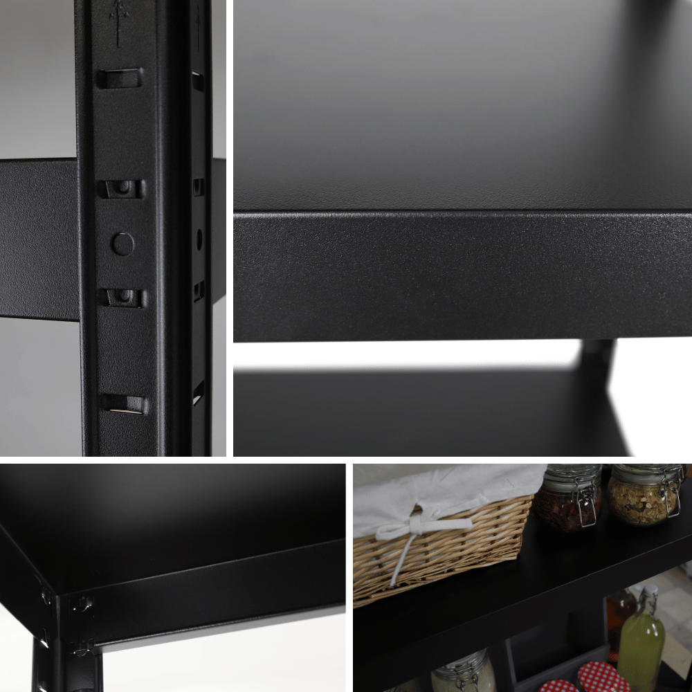Regał cały metalowy 180x90x40 stojak warsztatowy 130kg/p magazynowy czarny