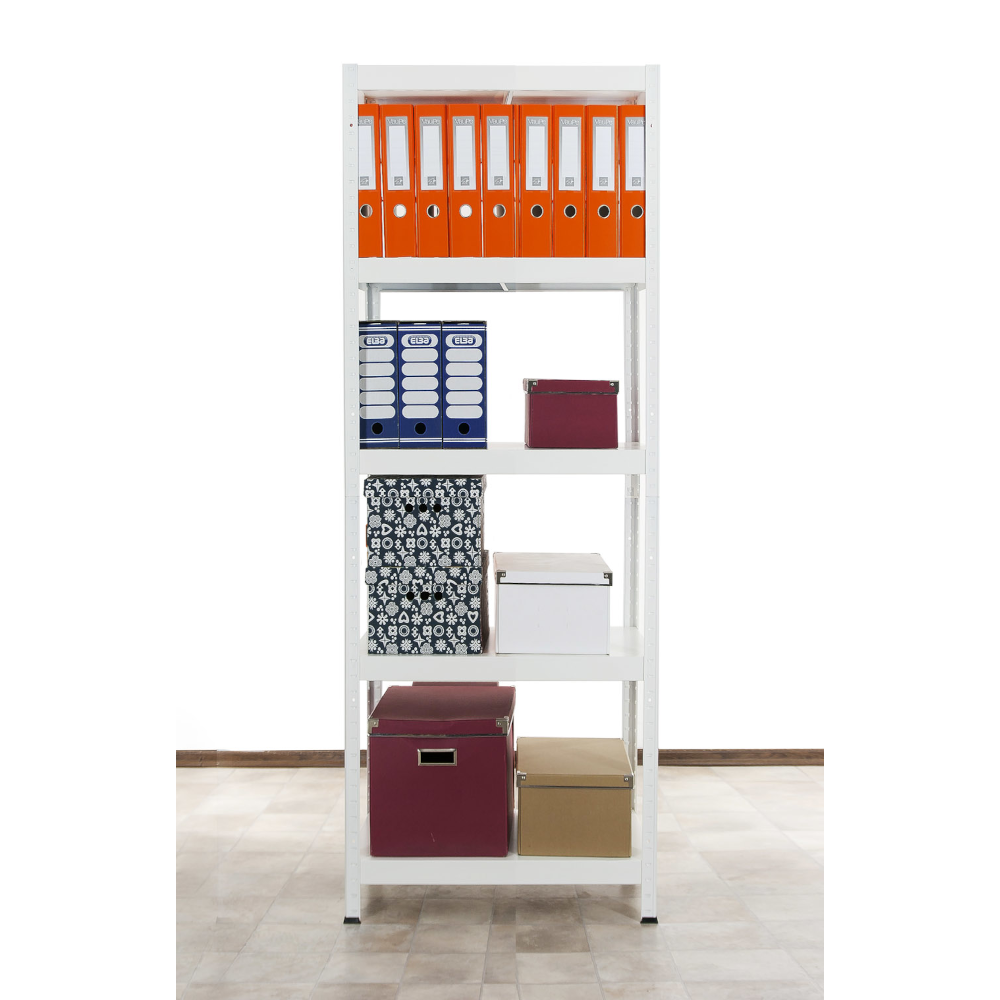 Regał cały metalowy 180x60x40 stojak warsztatowy 130kg/p magazynowy biały