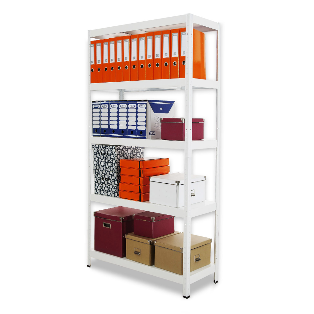 Regał cały metalowy 180x80x40 stojak warsztatowy 130kg/p magazynowy biały