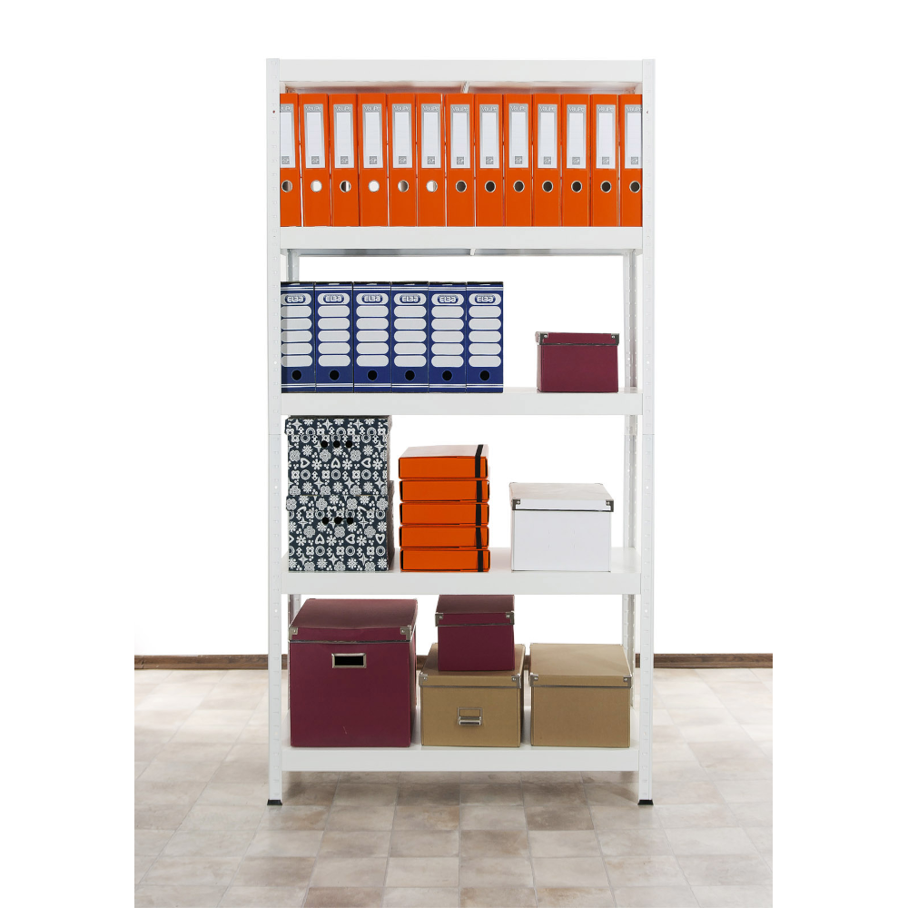 Regał cały metalowy 180x80x40 stojak warsztatowy 130kg/p magazynowy biały