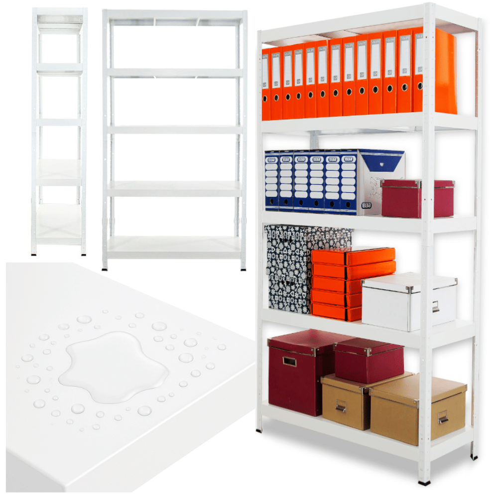 Regał cały metalowy 180x90x40 stojak warsztatowy 130kg/p magazynowy biały