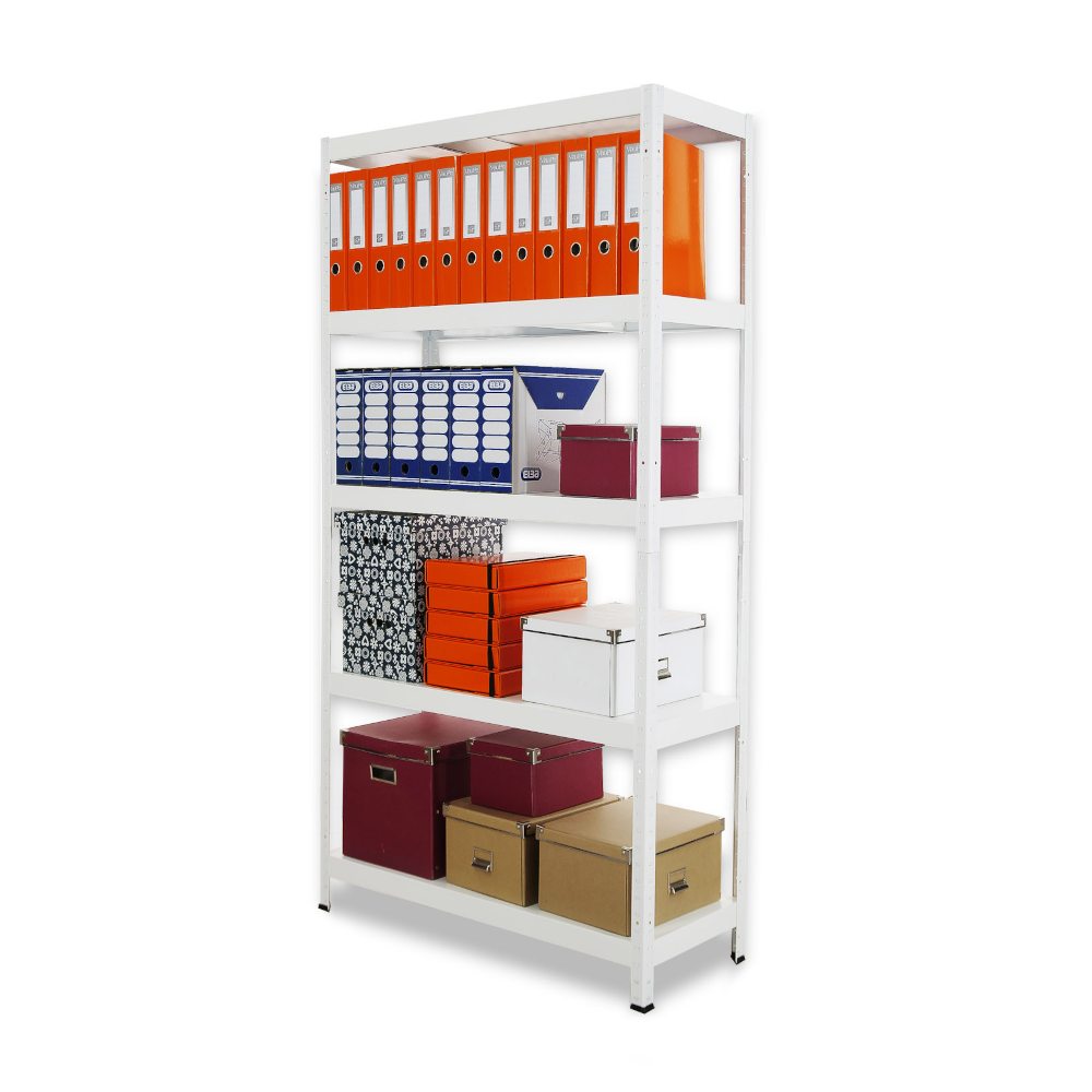 Regał cały metalowy 180x90x40 stojak warsztatowy 130kg/p magazynowy biały