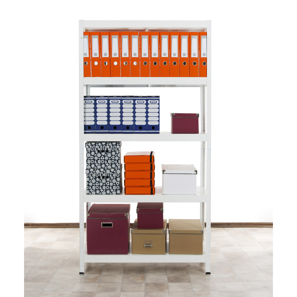 Regał cały metalowy 180x90x40 stojak warsztatowy 130kg/p magazynowy biały