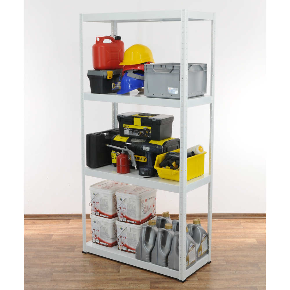 Regał cały metalowy 180x100x40 stojak warsztatowy 130kg/p magazynowy biały