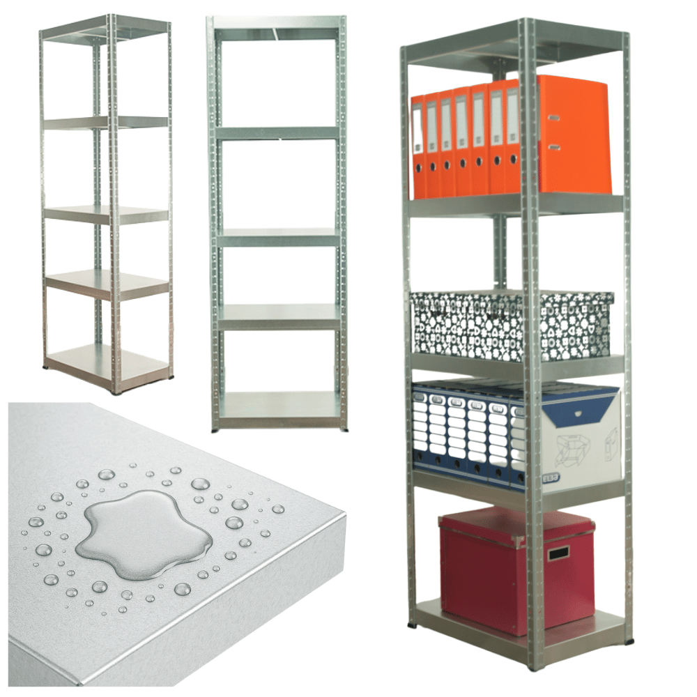 Regał cały metalowy 180x60x40 stojak warsztatowy 130kg/p magazynowy ocynk