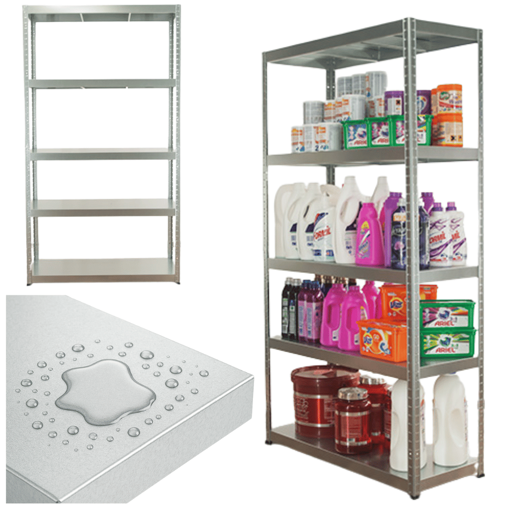 Regał cały metalowy 180x80x40 stojak warsztatowy 130kg/p magazynowy ocynk