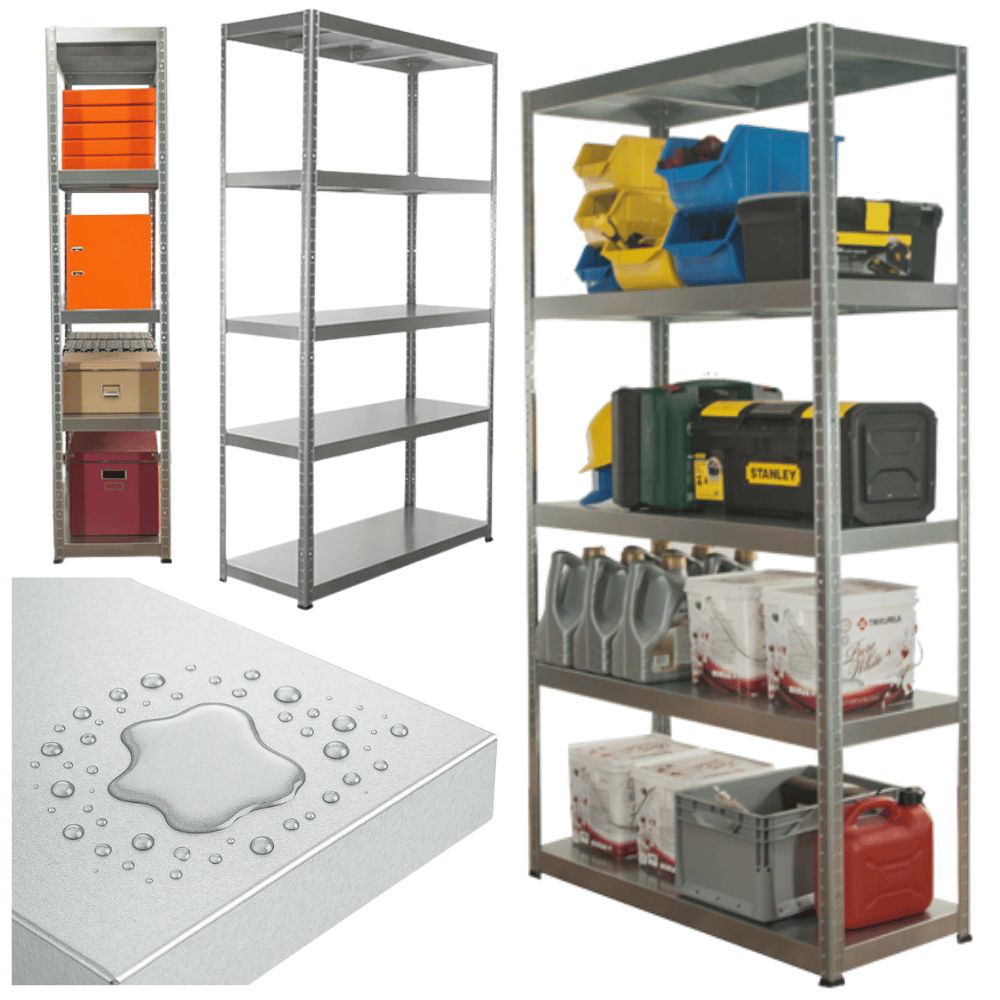 Regał cały metalowy 180x90x40 stojak warsztatowy 130kg/p magazynowy ocynk