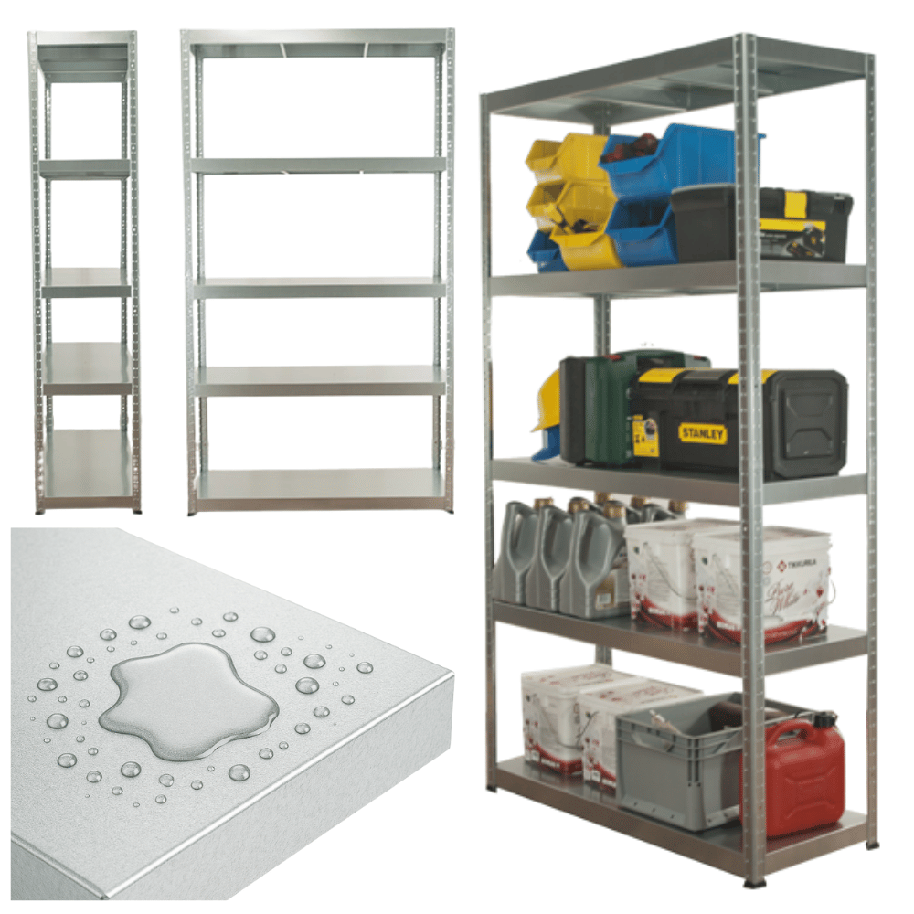 Regał cały metalowy 180x100x40 stojak warsztatowy 130kg/p magazynowy ocynk