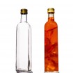 Kwadratowa butelka przezroczysta 500 ml ze złotą nakrętką fi 31,5 mm · 6 sztuk