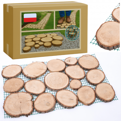 Ścieżka ogrodowa 80x50X2 cm chodnik plastry drewna DĄB ścieżki EKO DREWNO