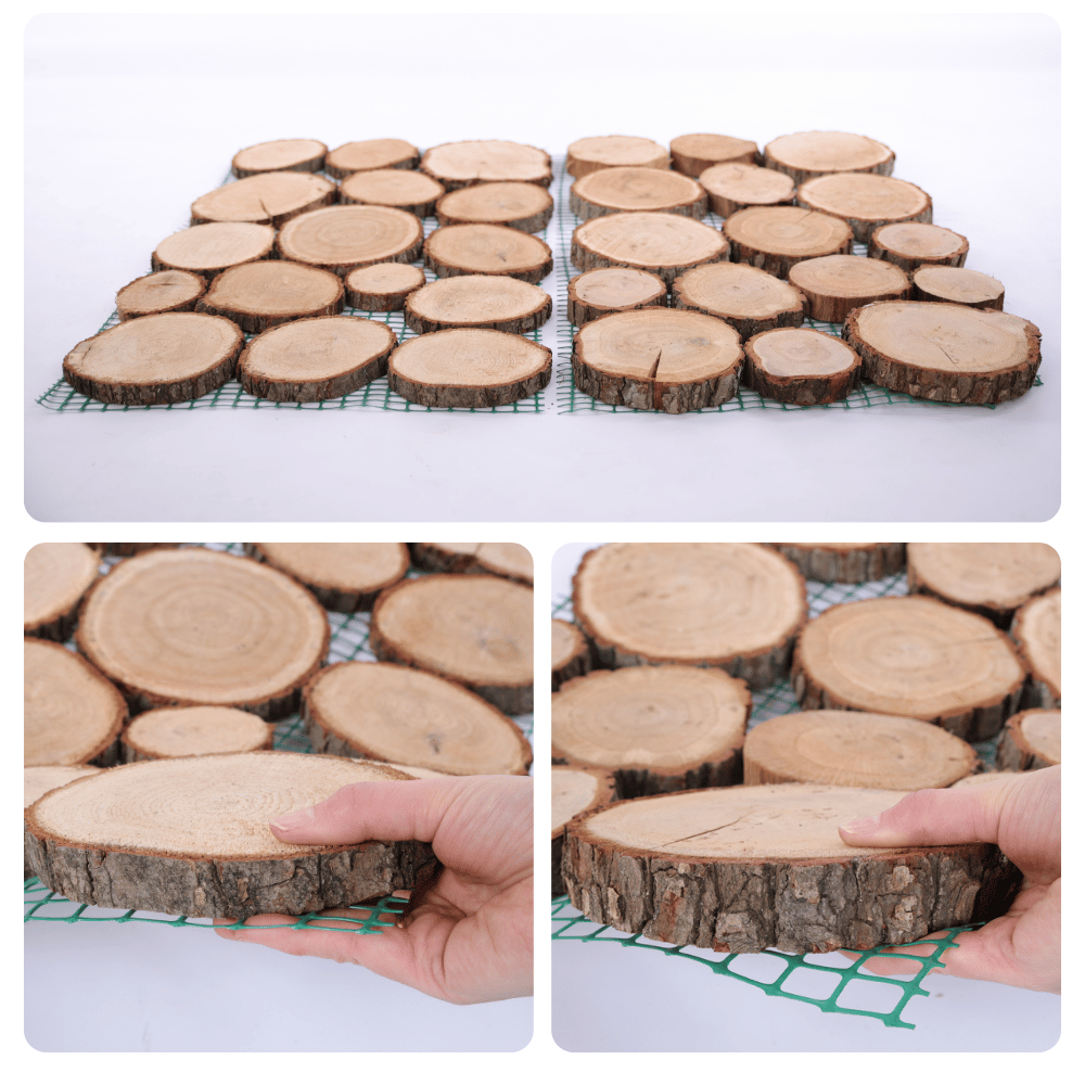 Ścieżka ogrodowa 80x50X2 cm chodnik plastry drewna DĄB ścieżki EKO DREWNO