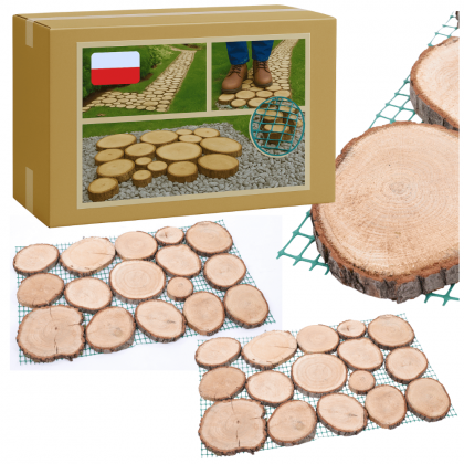 Ścieżka ogrodowa 80x50X2 cm chodnik plastry drewna DĄB ścieżki EKO DREWNO X2