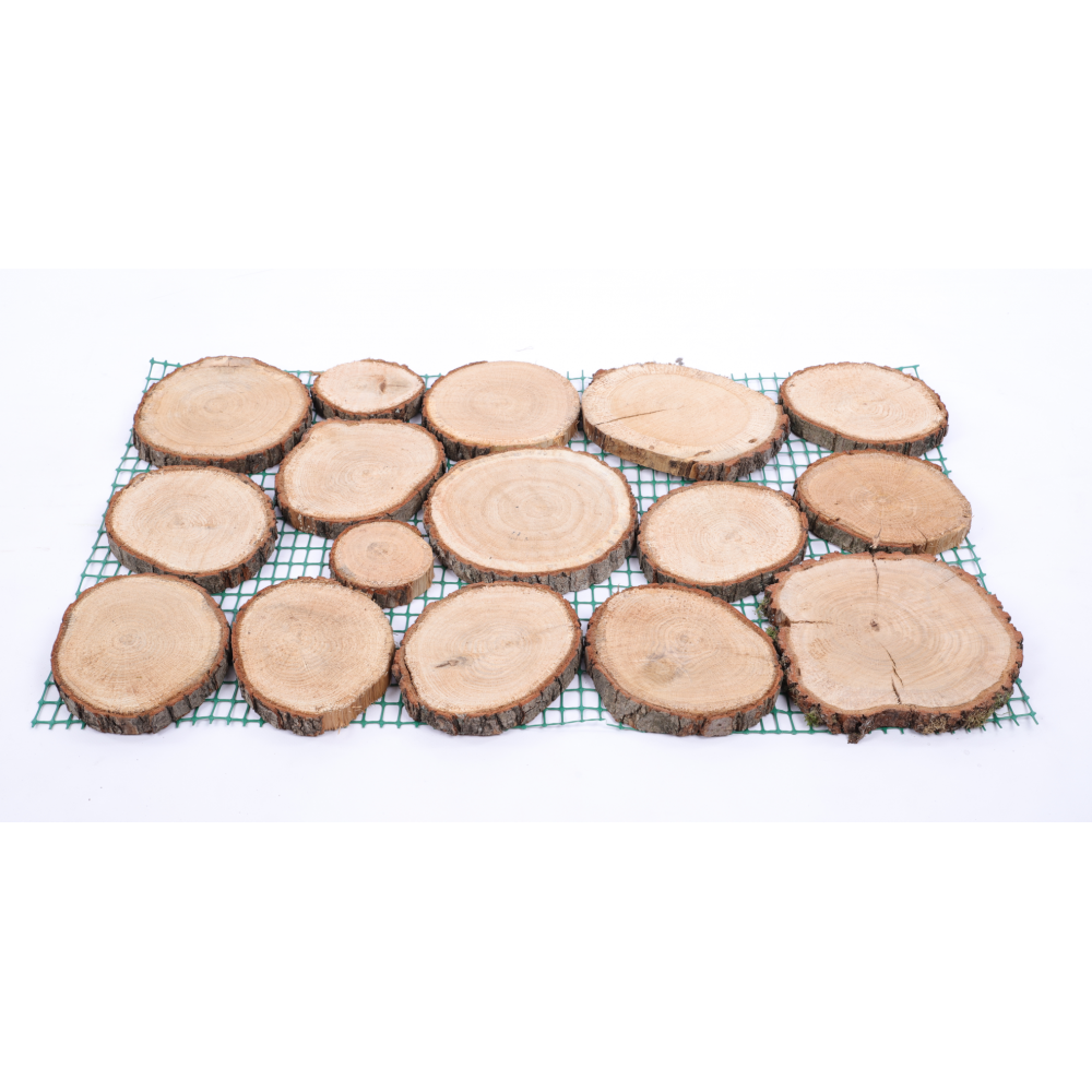 Ścieżka ogrodowa 80x50X2 cm chodnik plastry drewna DĄB ścieżki EKO DREWNO X4