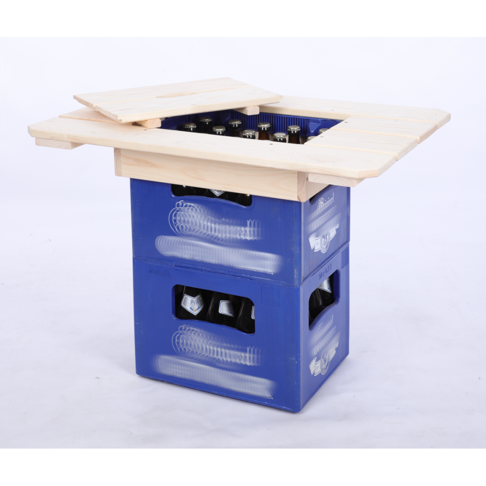 Blat na skrzynkę piwa drewniany stół plenerowy z pokrywą turystyczny EKO