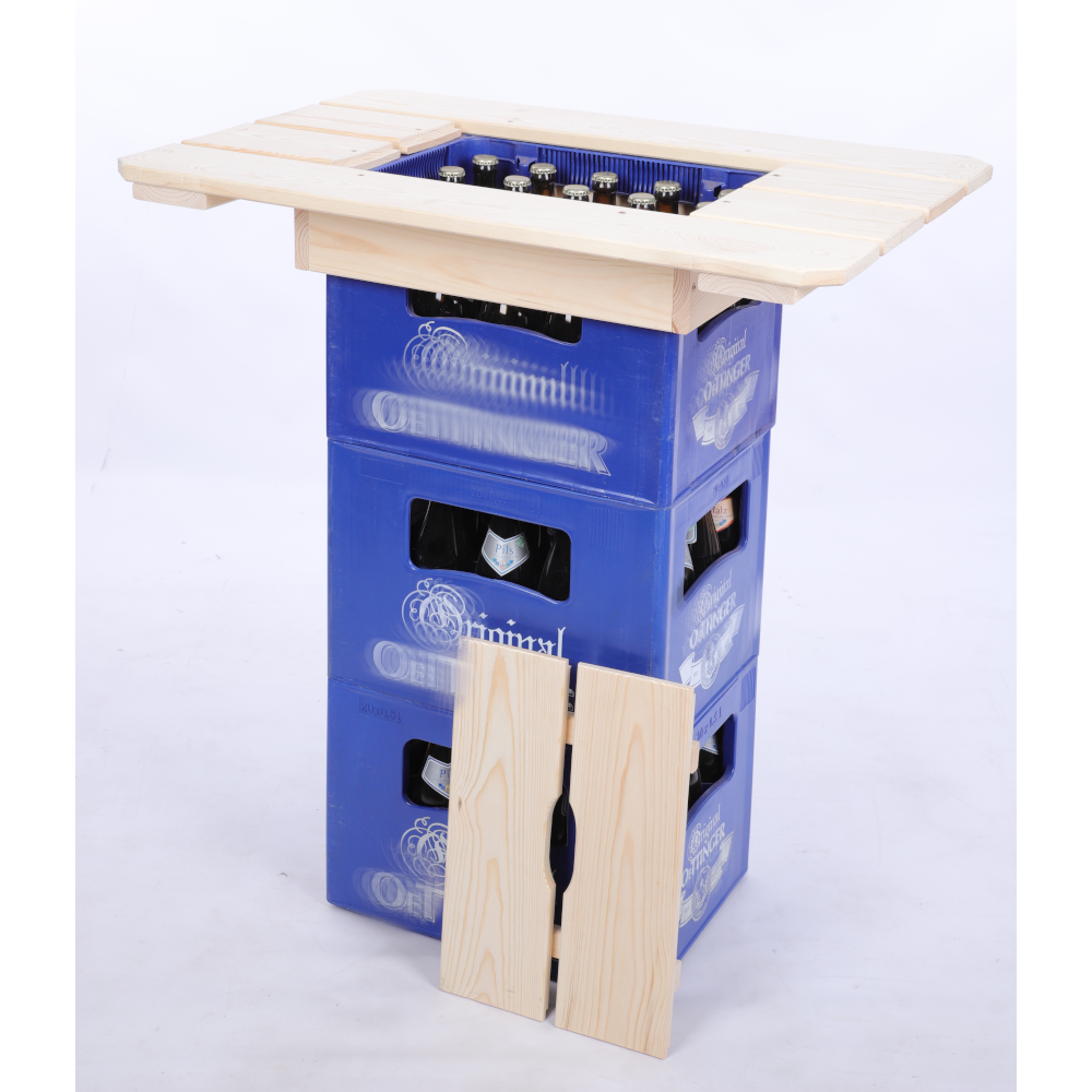 Blat na skrzynkę piwa drewniany stół plenerowy z pokrywą turystyczny EKO