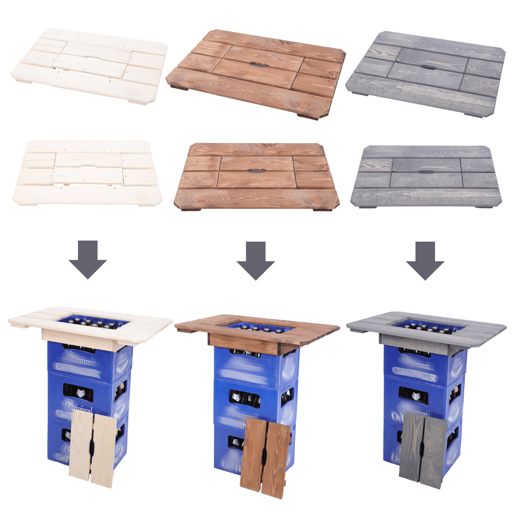 Blat na skrzynkę piwa drewniany stół plenerowy z pokrywą turystyczny EKO