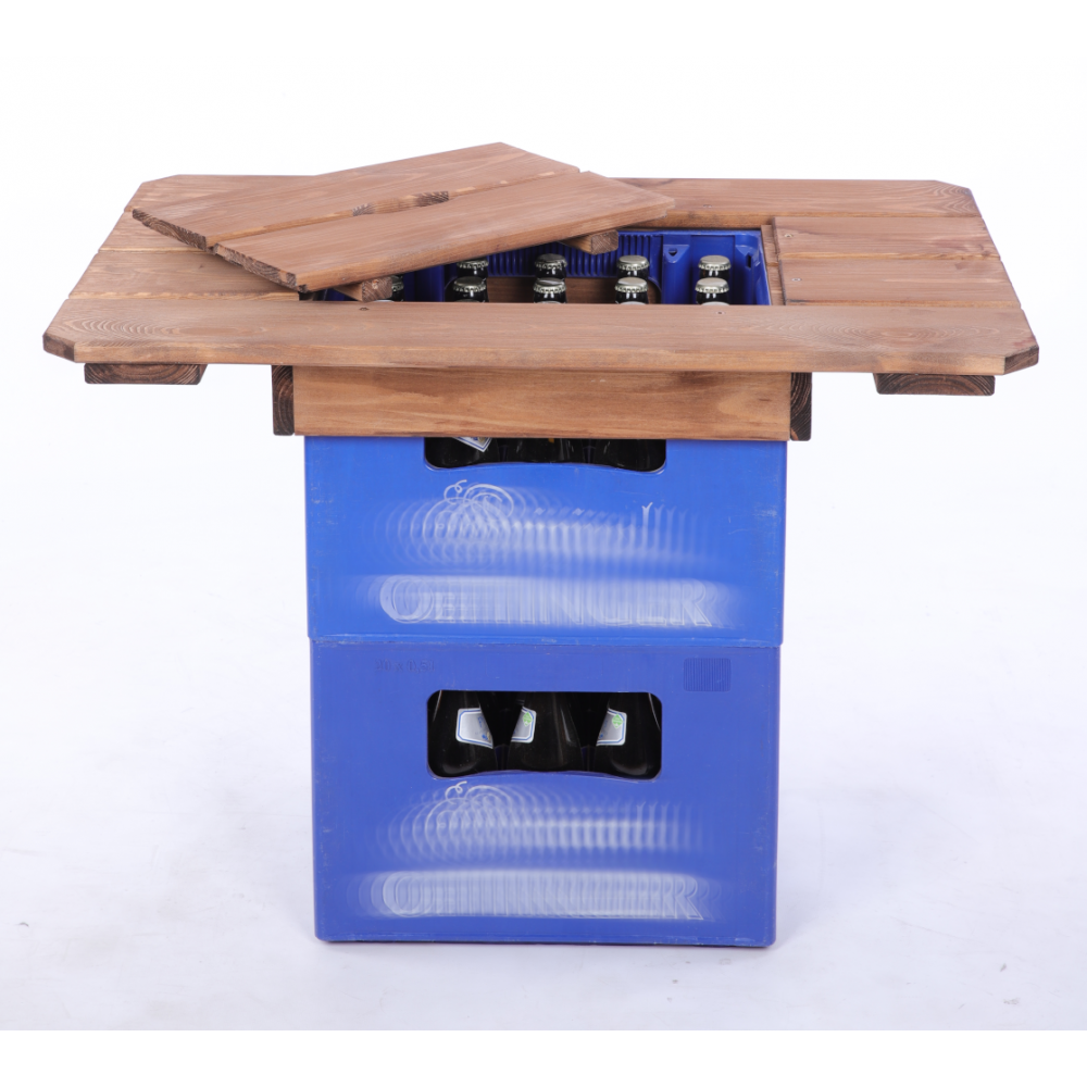 Blat na skrzynkę piwa drewniany stół plenerowy z pokrywą turystyczny EKO