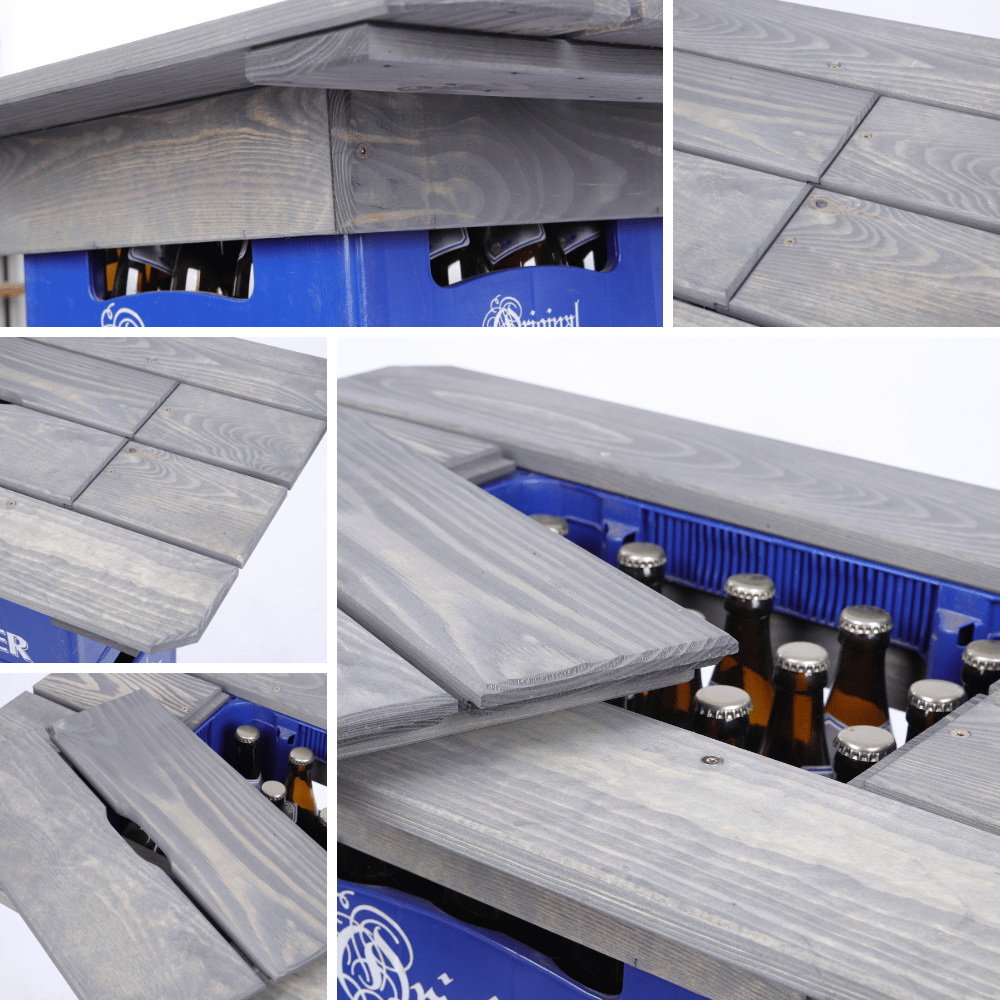 Blat na skrzynkę piwa drewniany stół plenerowy z pokrywą turystyczny EKO