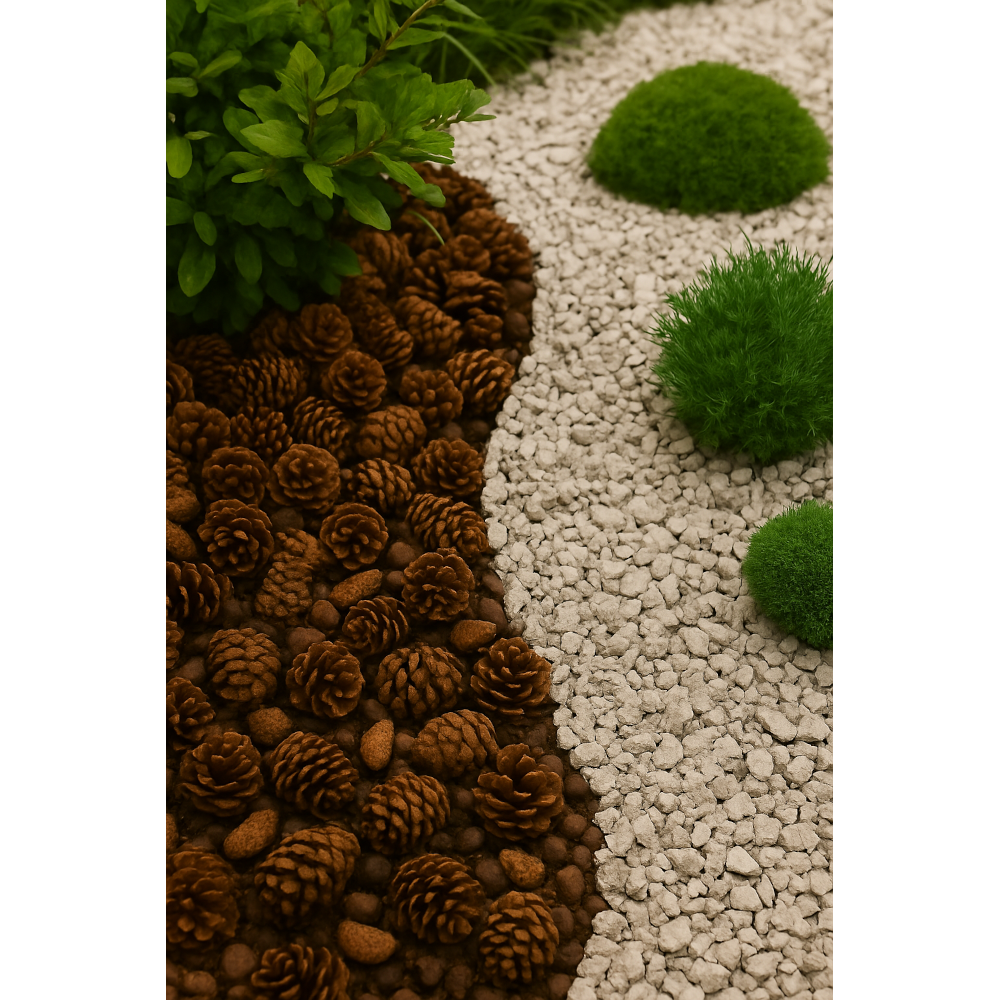 SZYSZKI DO OGRODU  na RABATY ŚCIÓŁKĘ GRZĄDKI DEKORACJE eko 14KG 70L 2100SZT