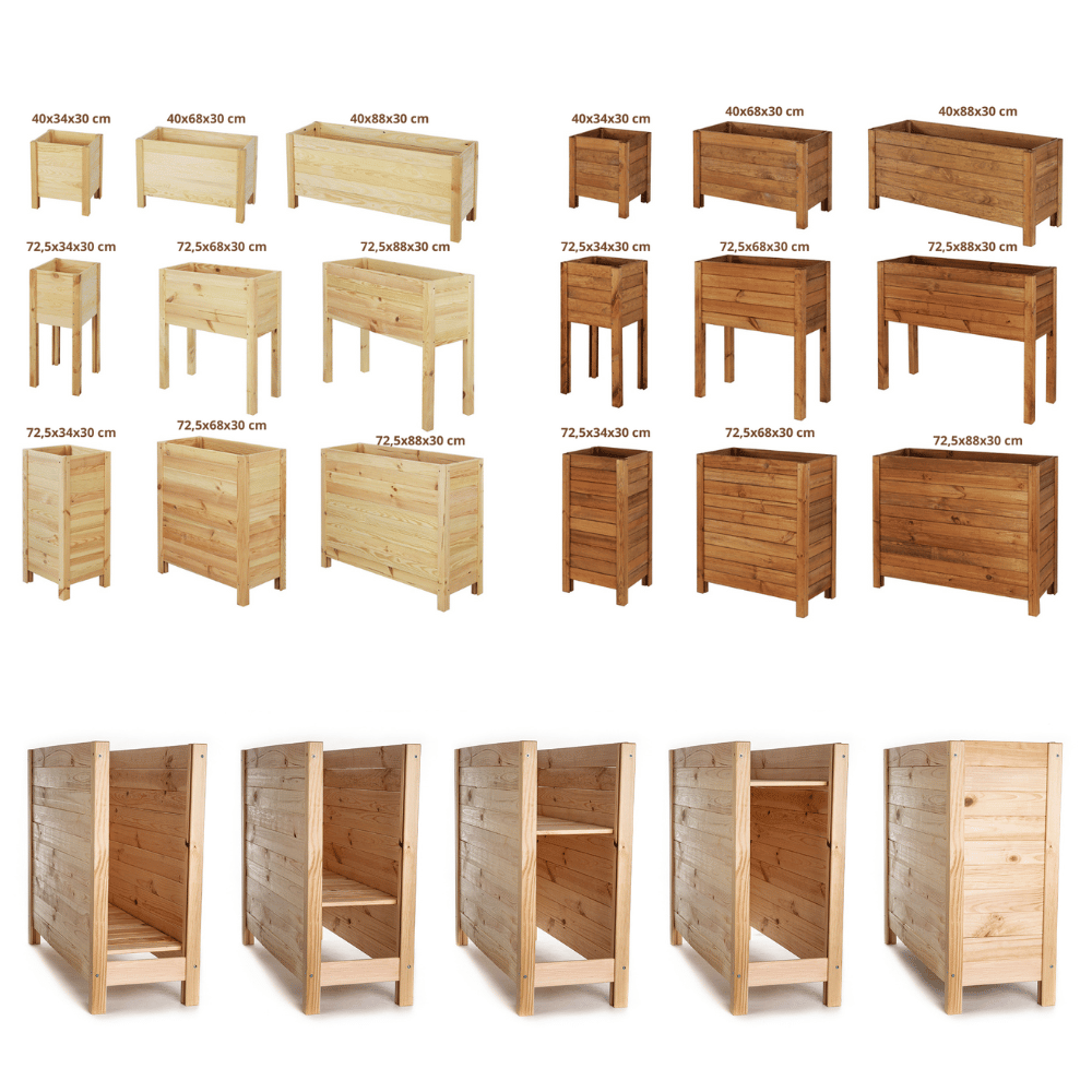 Drewniana donica doniczka zielnik osłonka REGULOWANE DNO 40X34X30 cm EKO