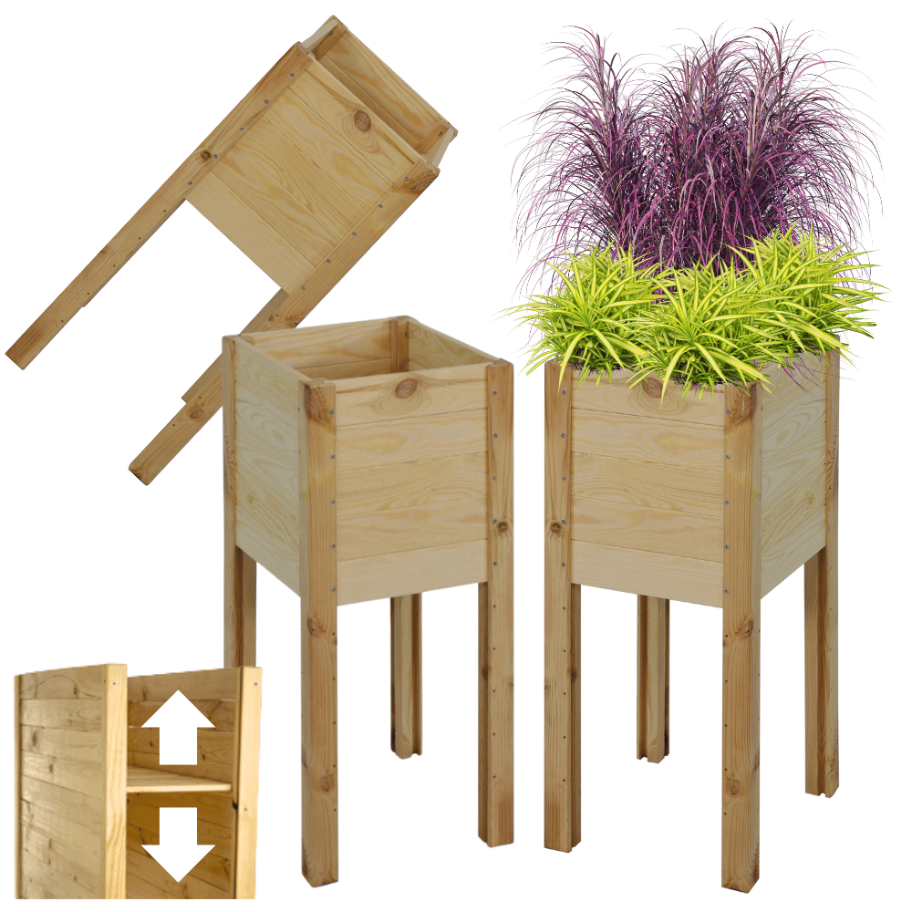 Skrzynia donica doniczka na nogach ziołownik REGULOWANE DNO 72,5x34x30cm EKO