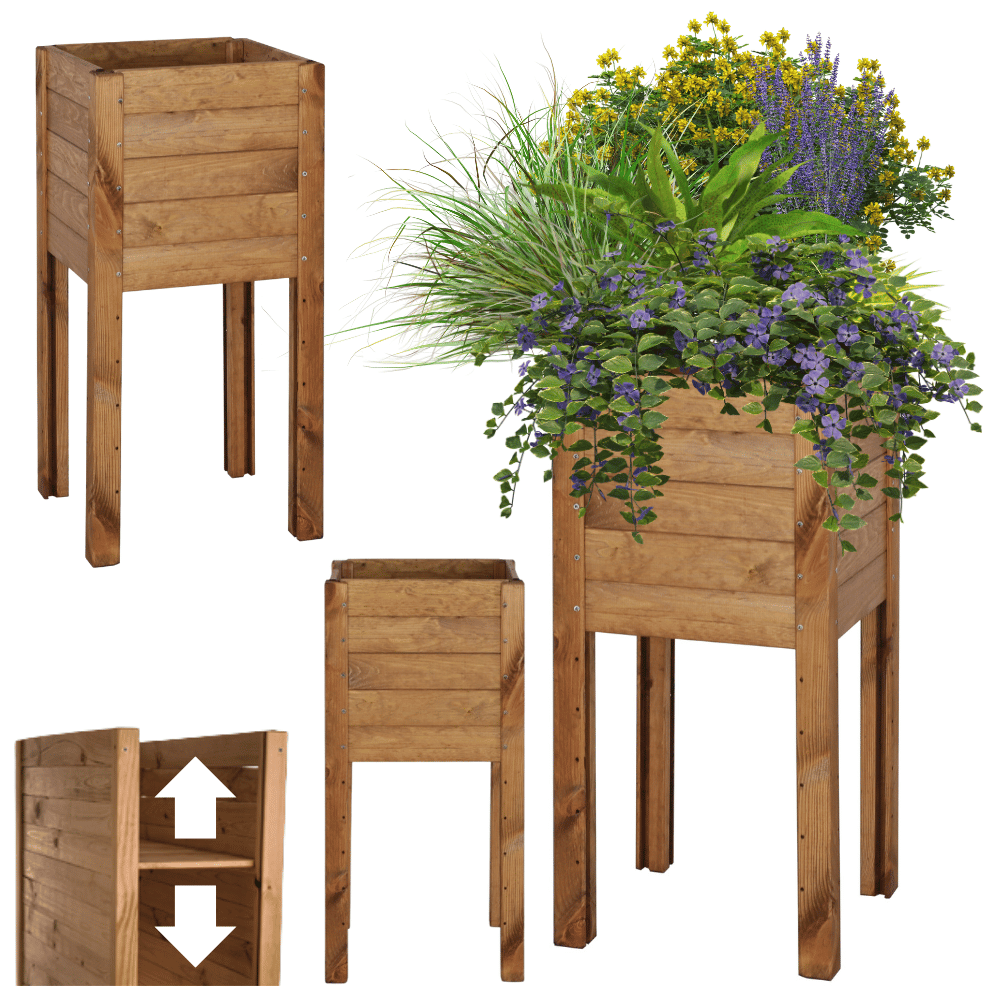 Skrzynia donica doniczka na nogach ziołownik REGULOWANE DNO 72,5x34x30cm EKO