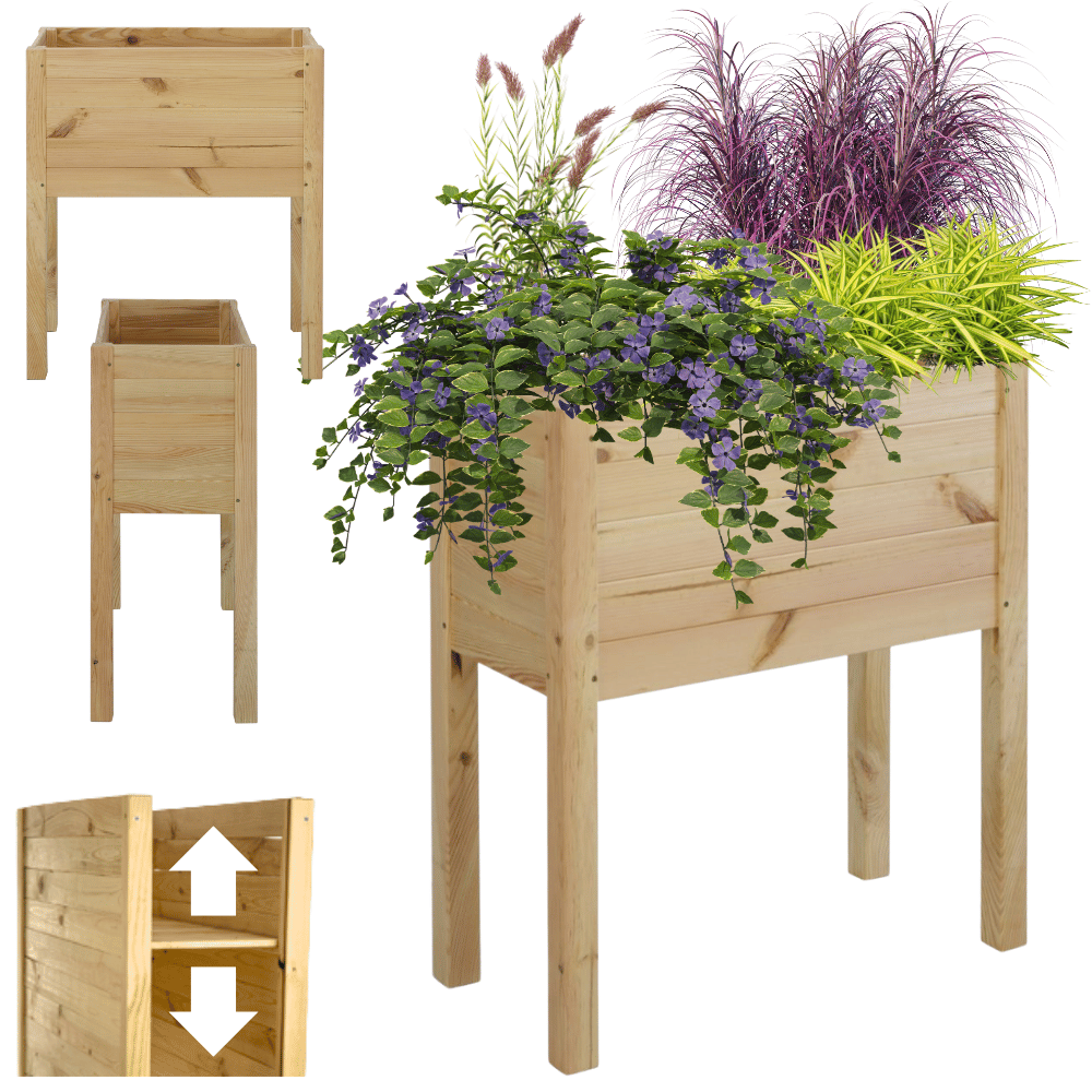 Skrzynia donica doniczka na nogach ziołownik REGULOWANE DNO 72,5x68x30cm EKO