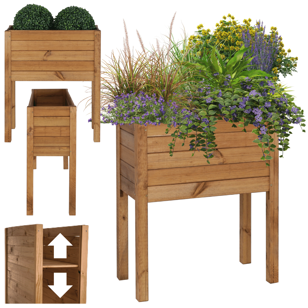 Skrzynia donica doniczka na nogach ziołownik REGULOWANE DNO 72,5x68x30cm EKO