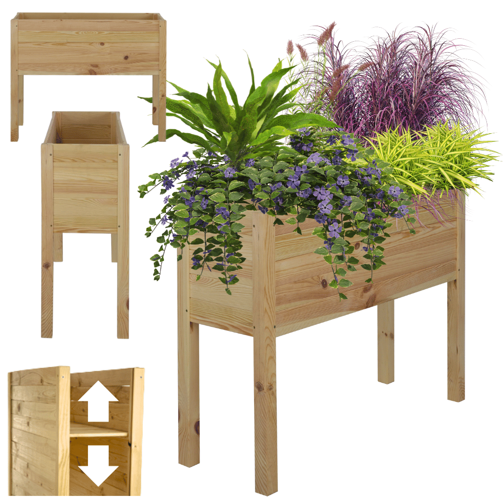 Skrzynia donica doniczka na nogach ziołownik REGULOWANE DNO 72,5x88x30cm EKO