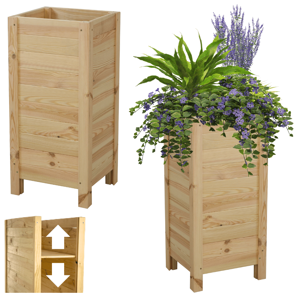 Skrzynia donica doniczka WYSOKA ziołownik REGULOWANE DNO 72,5x34x30cm EKO