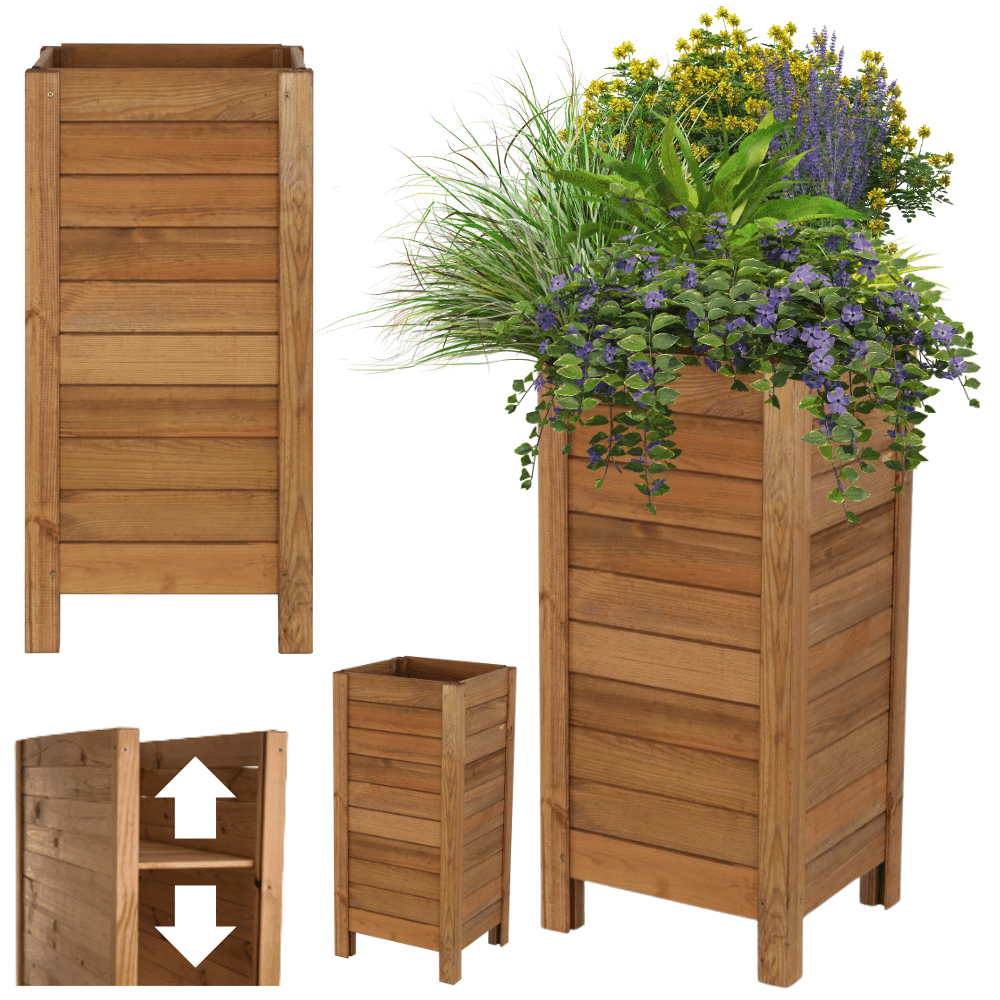 Skrzynia donica doniczka WYSOKA ziołownik REGULOWANE DNO 72,5x34x30cm EKO