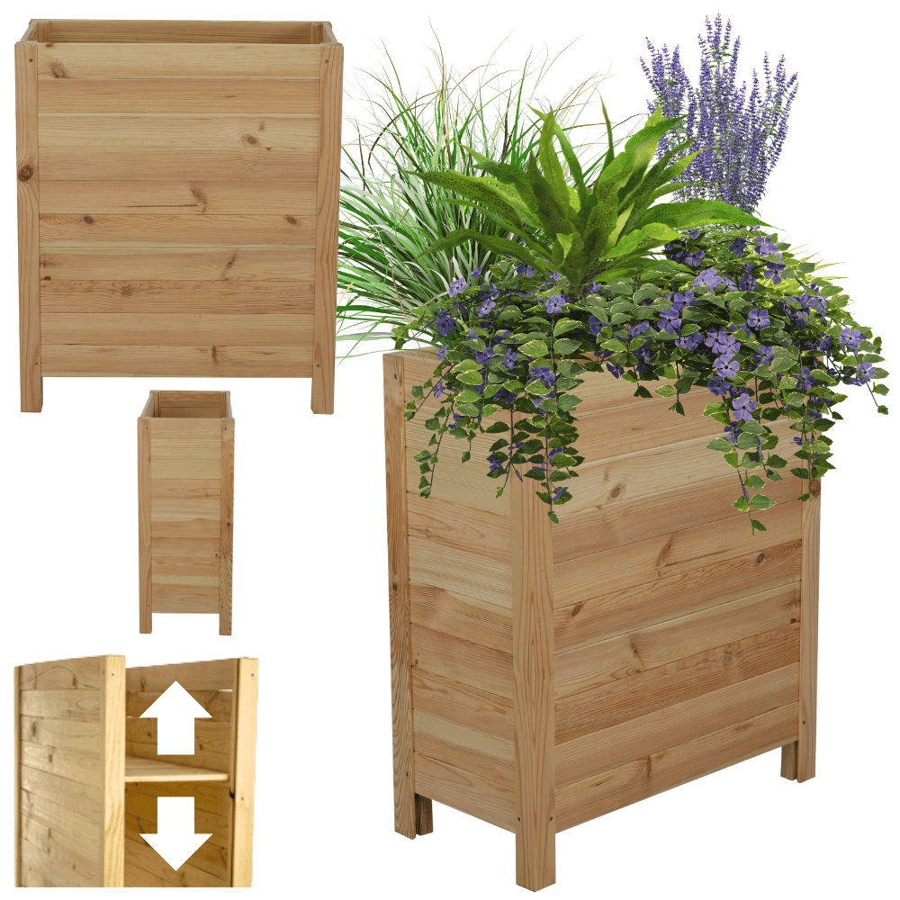 Skrzynia donica doniczka WYSOKA ziołownik REGULOWANE DNO 72,5x68x30cm EKO