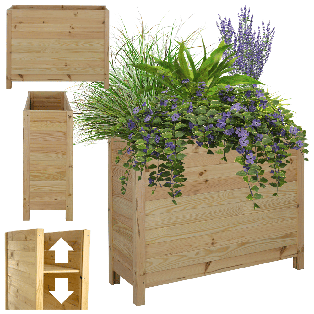 Skrzynia donica doniczka WYSOKA ziołownik REGULOWANE DNO 72,5x88x30cm EKO