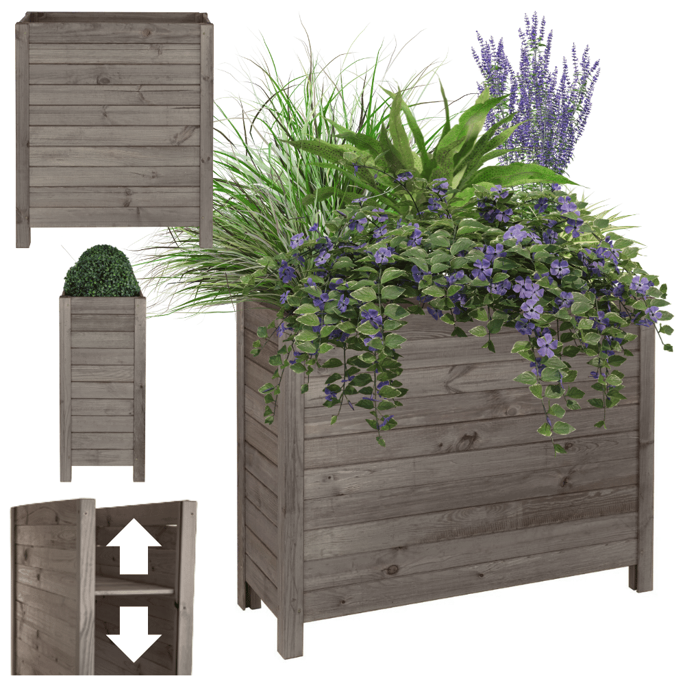 Skrzynia donica doniczka WYSOKA ziołownik REGULOWANE DNO 72,5x88x30cm EKO