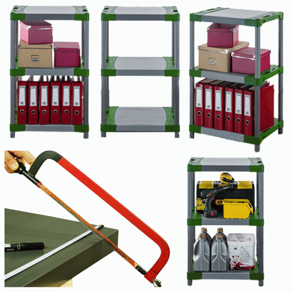 Stojak plastikowy do piwnicy regał z tworzywa 98x50x46 cm 97%RECYKLING ECO