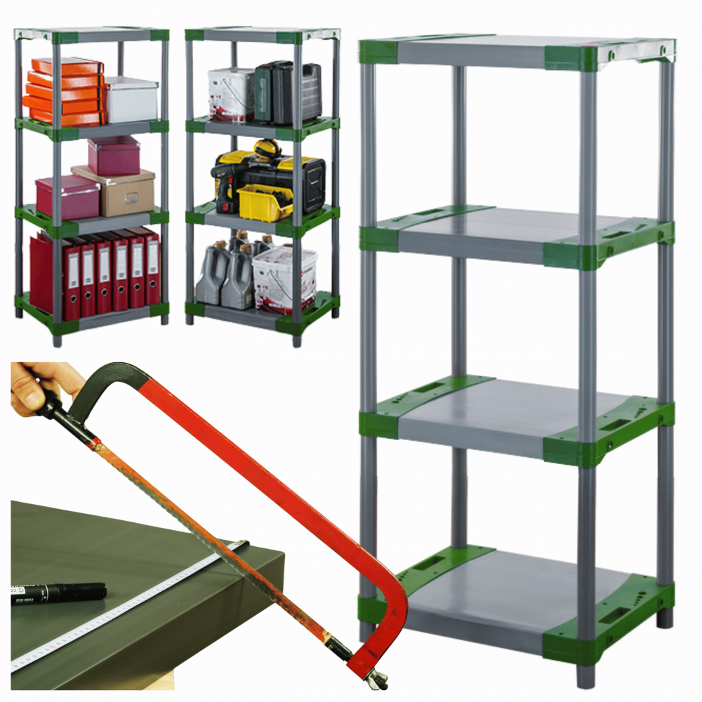 Stojak plastikowy garażowy regał z tworzywa 138x50x46 cm 97%RECYKLING ECO