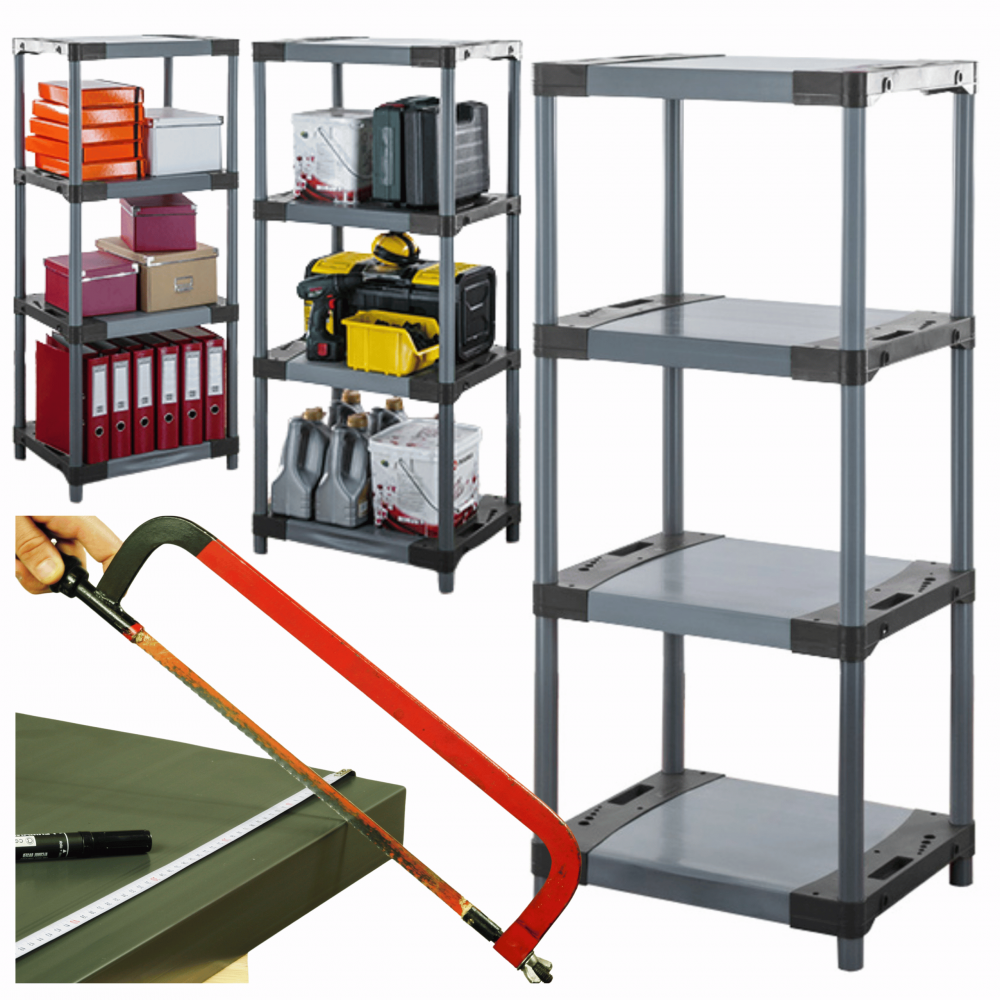 Stojak plastikowy garażowy regał z tworzywa 138x50x46 cm 97%RECYKLING ECO