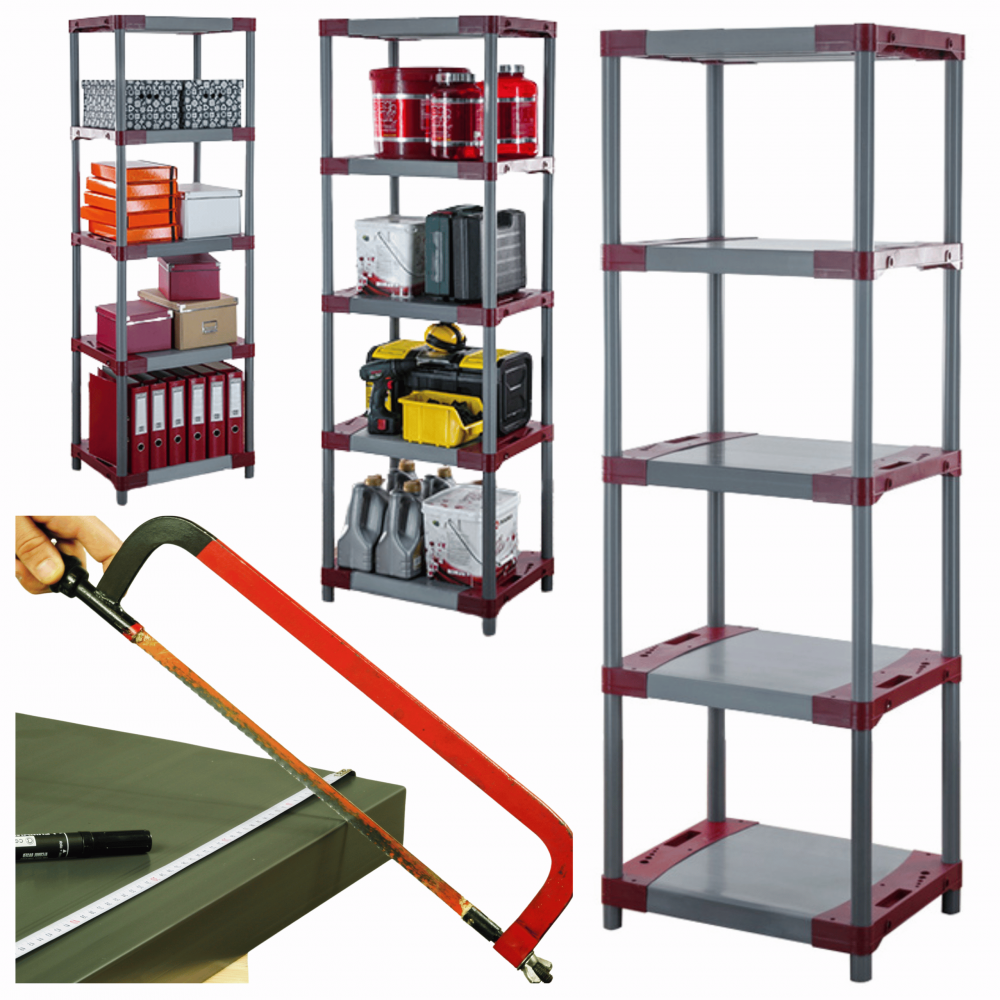 Regał z tworzywa plastikowy do piwnicy 180x50x46 ECO WODOODPORNY SOLIDNY