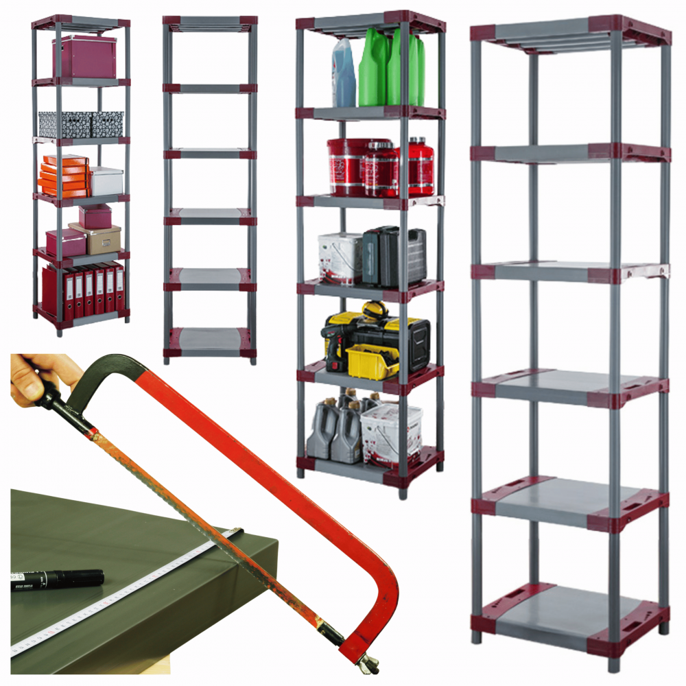 Regał z plastiku tworzywa do piwnicy 222x50x46 cm ECO WODOODPORNY MODUŁOWY