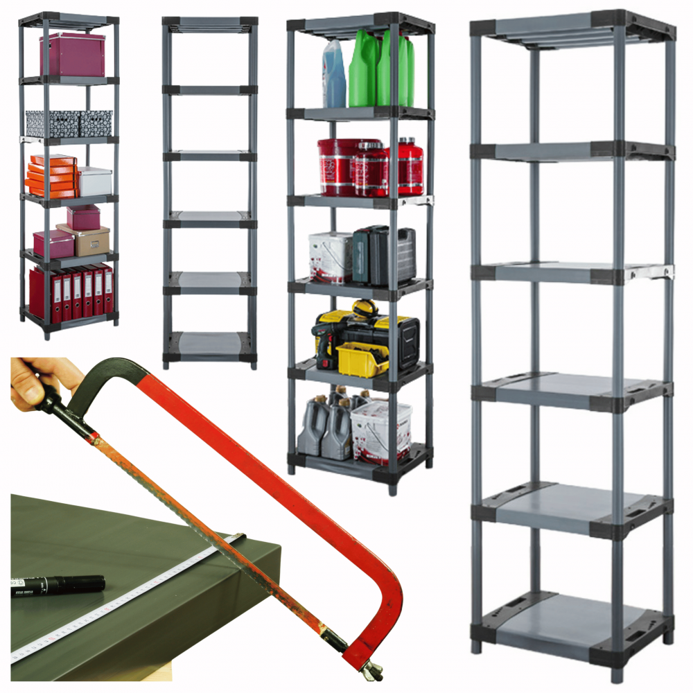 Stojak z plastiku tworzywa do piwnicy 222x50x46 cm ECO WODOODPORNY MODUŁOWY