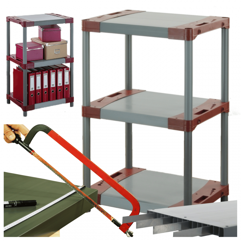 Regał plastikowy do piwnicy regał WZMOCNIONY 98x50x46 cm 97%RECYKLING ECO