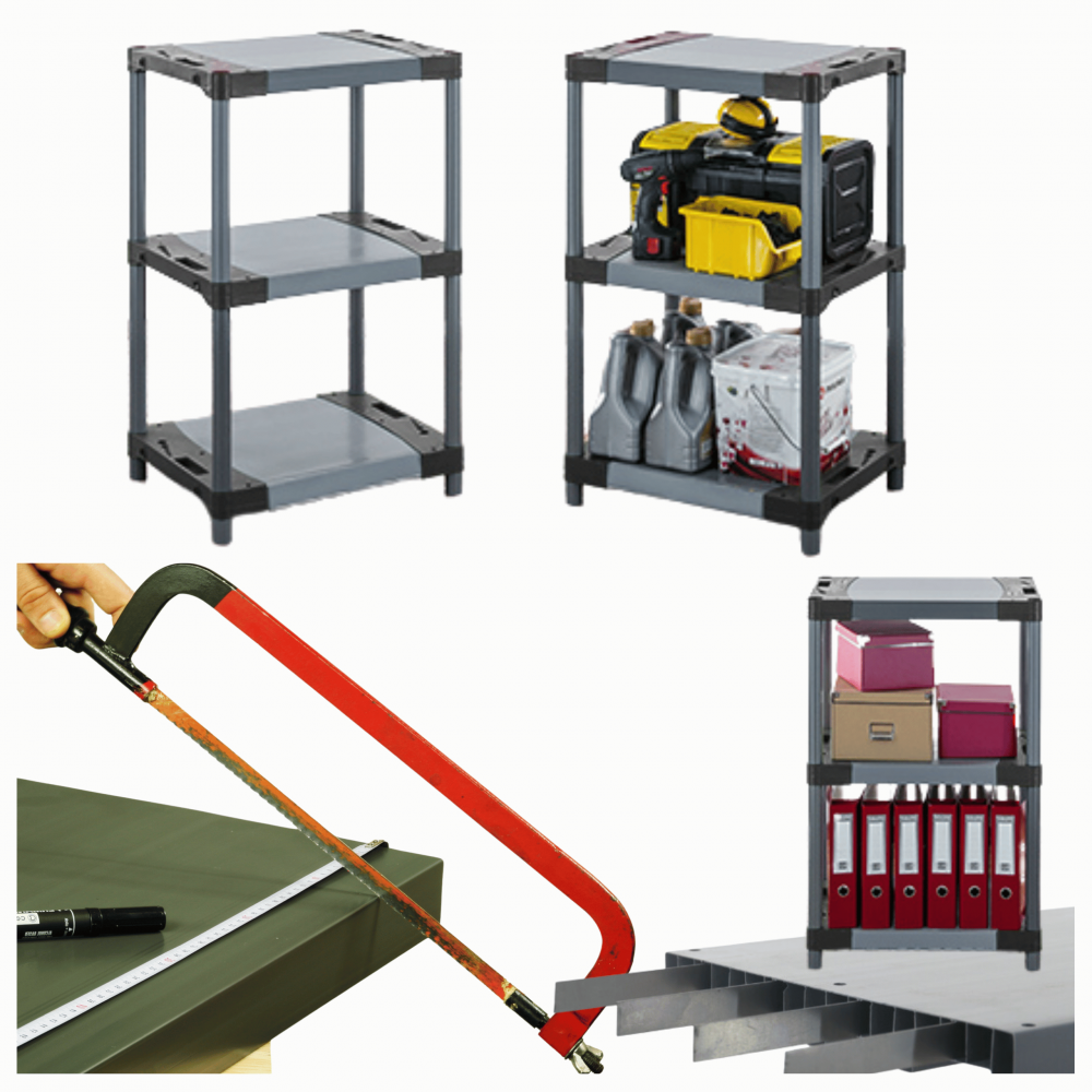 Stojak plastikowy do piwnicy regał WZMOCNIONY 98x50x46 cm 97%RECYKLING ECO