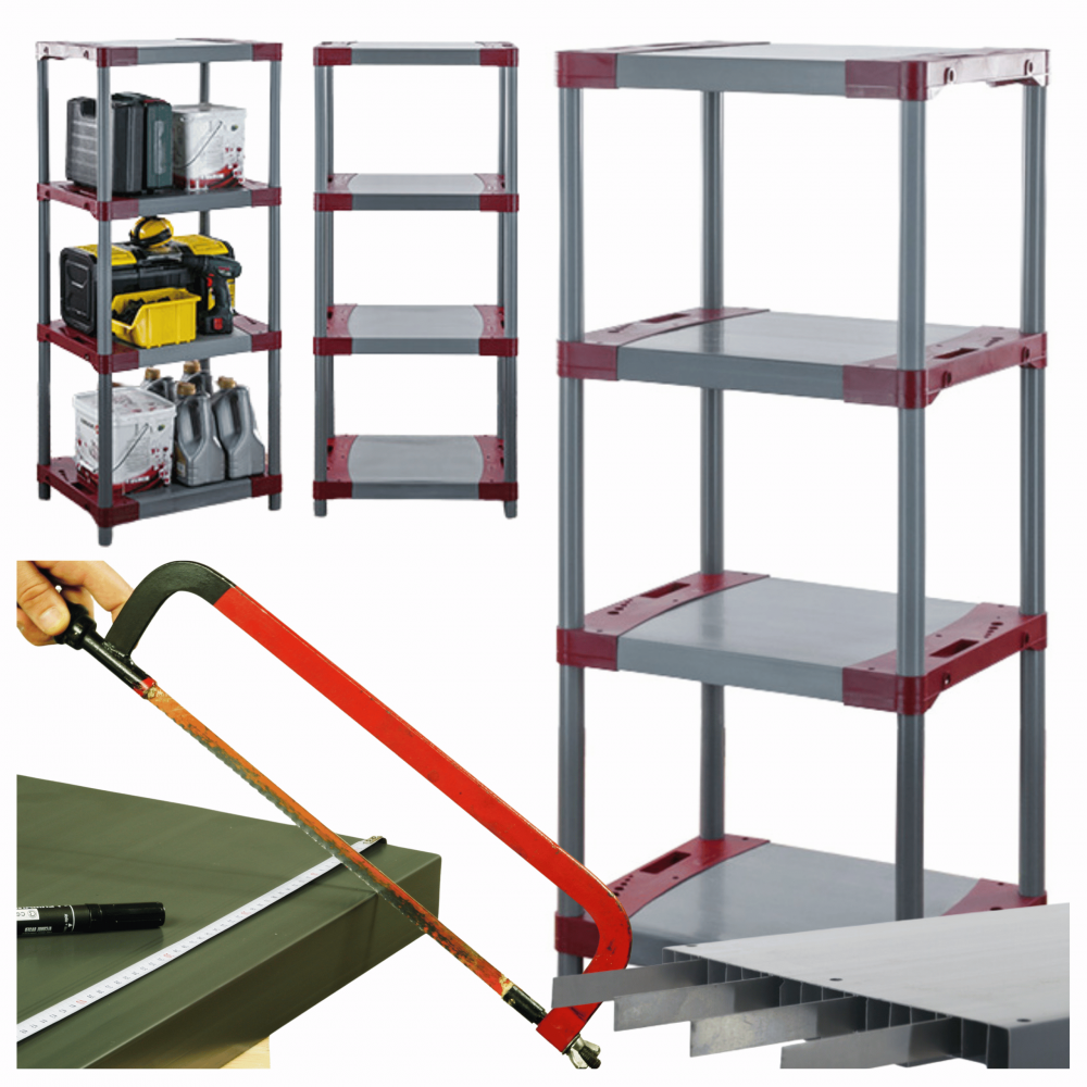 Regał plastikowy WZMOCNIONY regał z tworzywa 138x50x46 cm 97%RECYKLING ECO