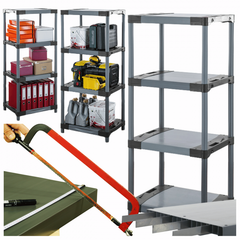 Stojak plastikowy WZMOCNIONY regał z tworzywa 138x50x46 cm 97%RECYKLING ECO