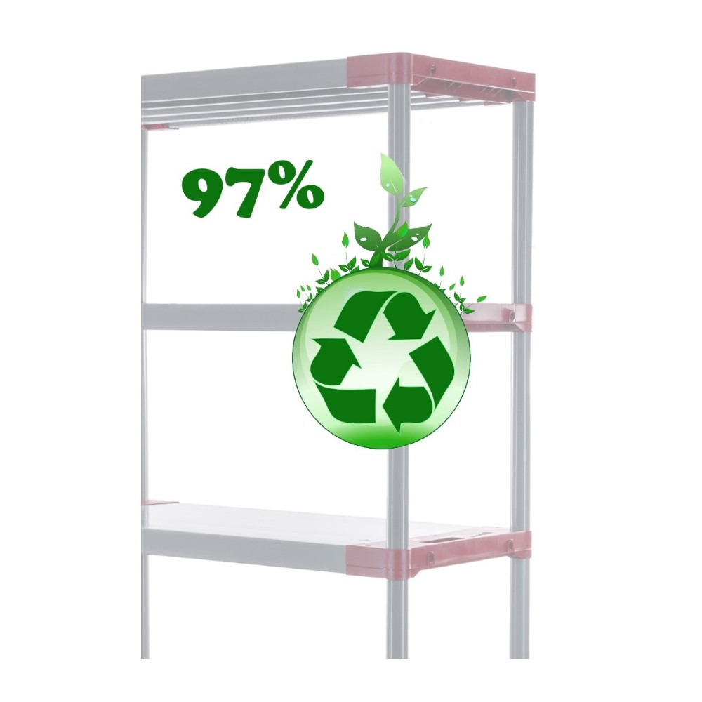 Stojak plastikowy WZMOCNIONY regał z tworzywa 138x50x46 cm 97%RECYKLING ECO
